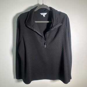Croft & Barrow Black Quilted Quarter Zip XXL